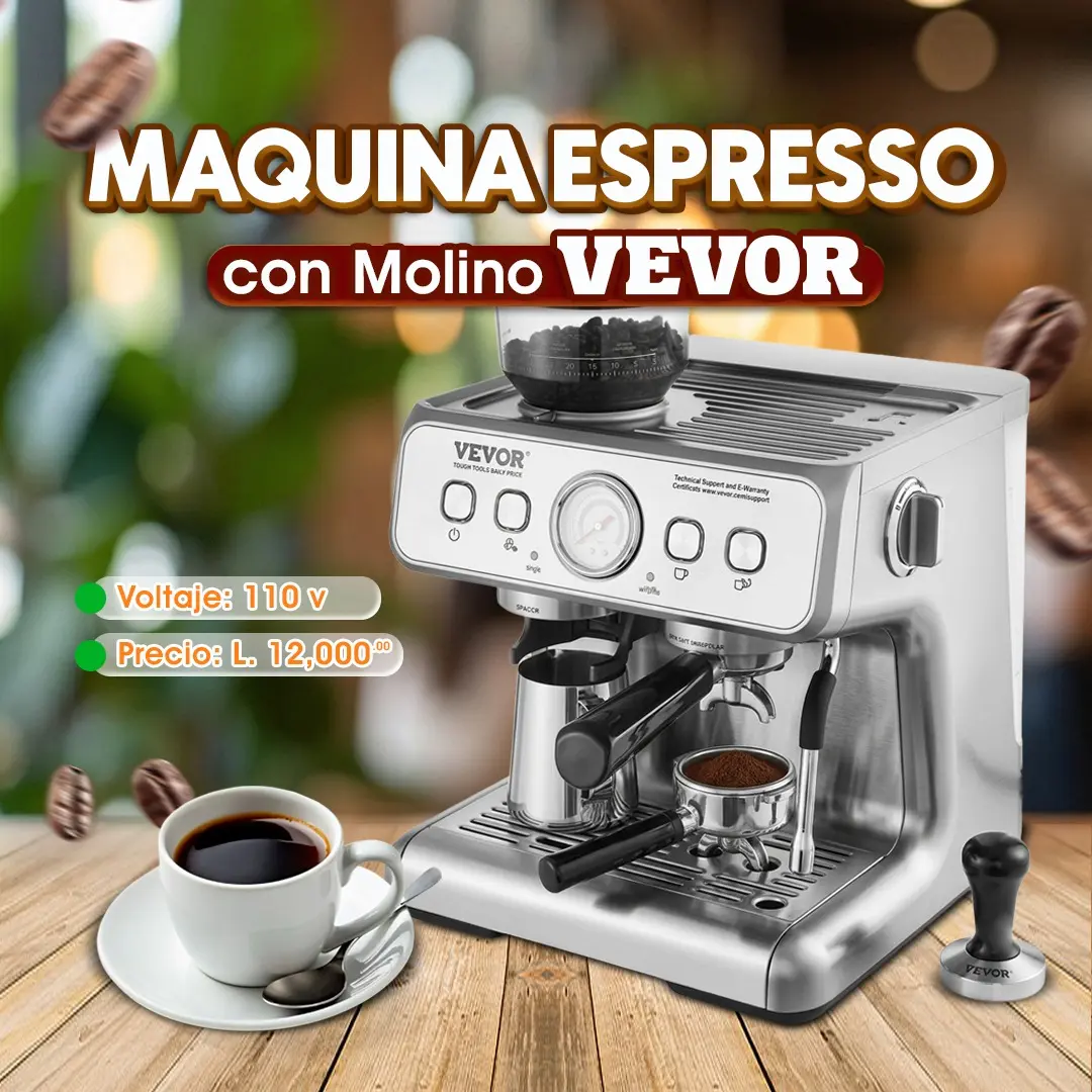 Máquina de espresso con molino integrado VEVOR para cafeterías y negocios de bebidas