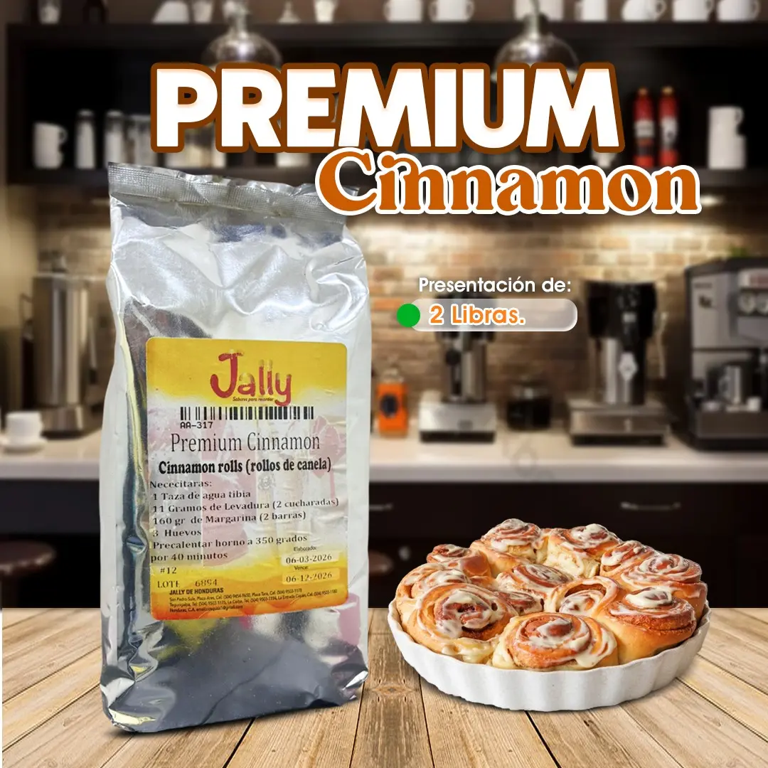 Premezcla Premium Cinnamon para preparar roles de canela de forma fácil y rápida