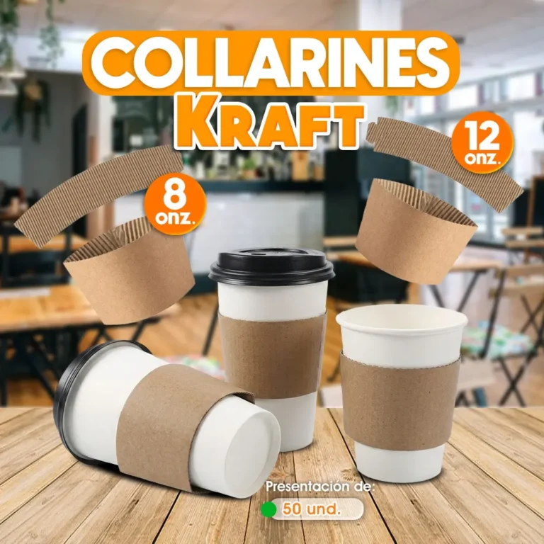 Collarines para vaso de kraft, protector térmico para bebidas calientes