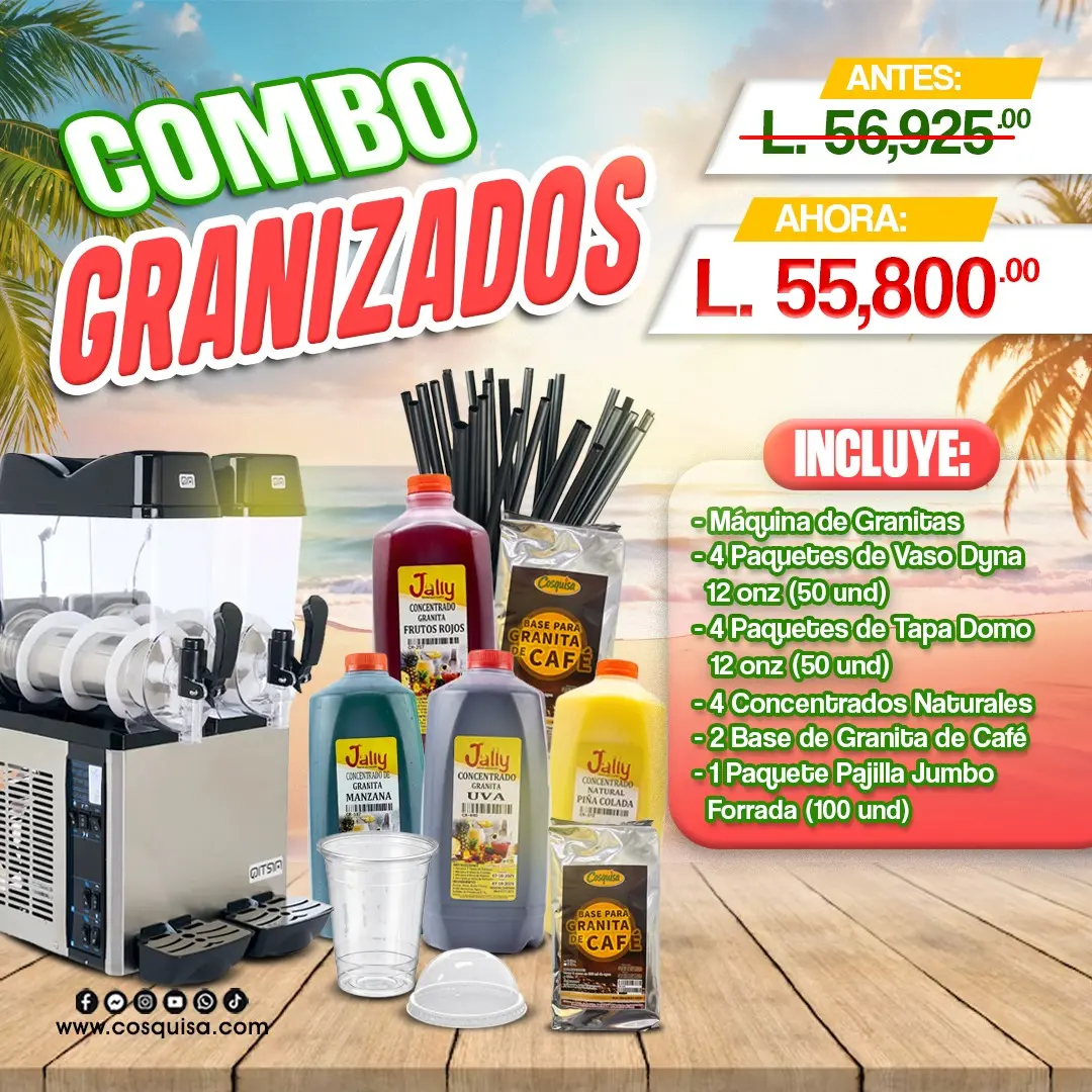 Combo granizado para emprender con granitas.