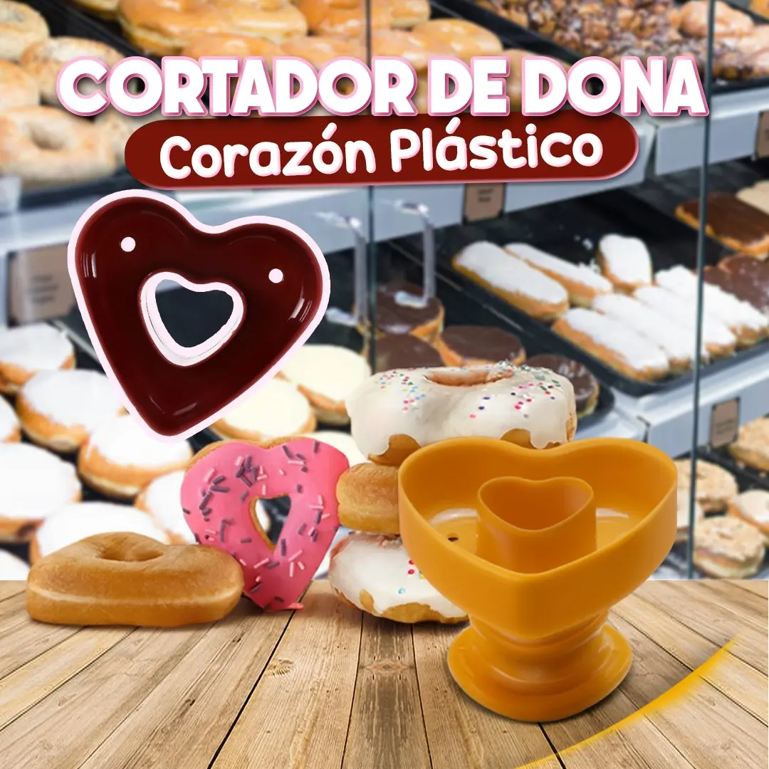 Cortador de dona corazón de plástico para repostería