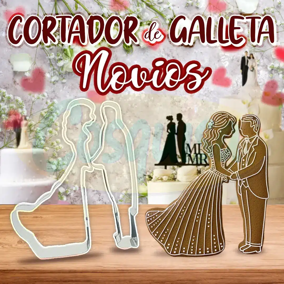 Cortador de novios de boda para galletas, fondant y repostería