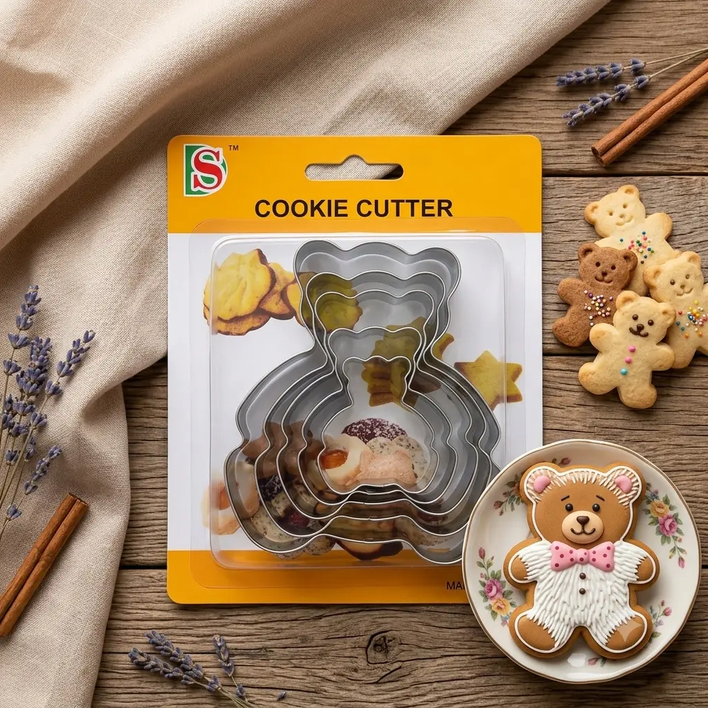 Cortador de galletas con forma de osito para repostería y fondant