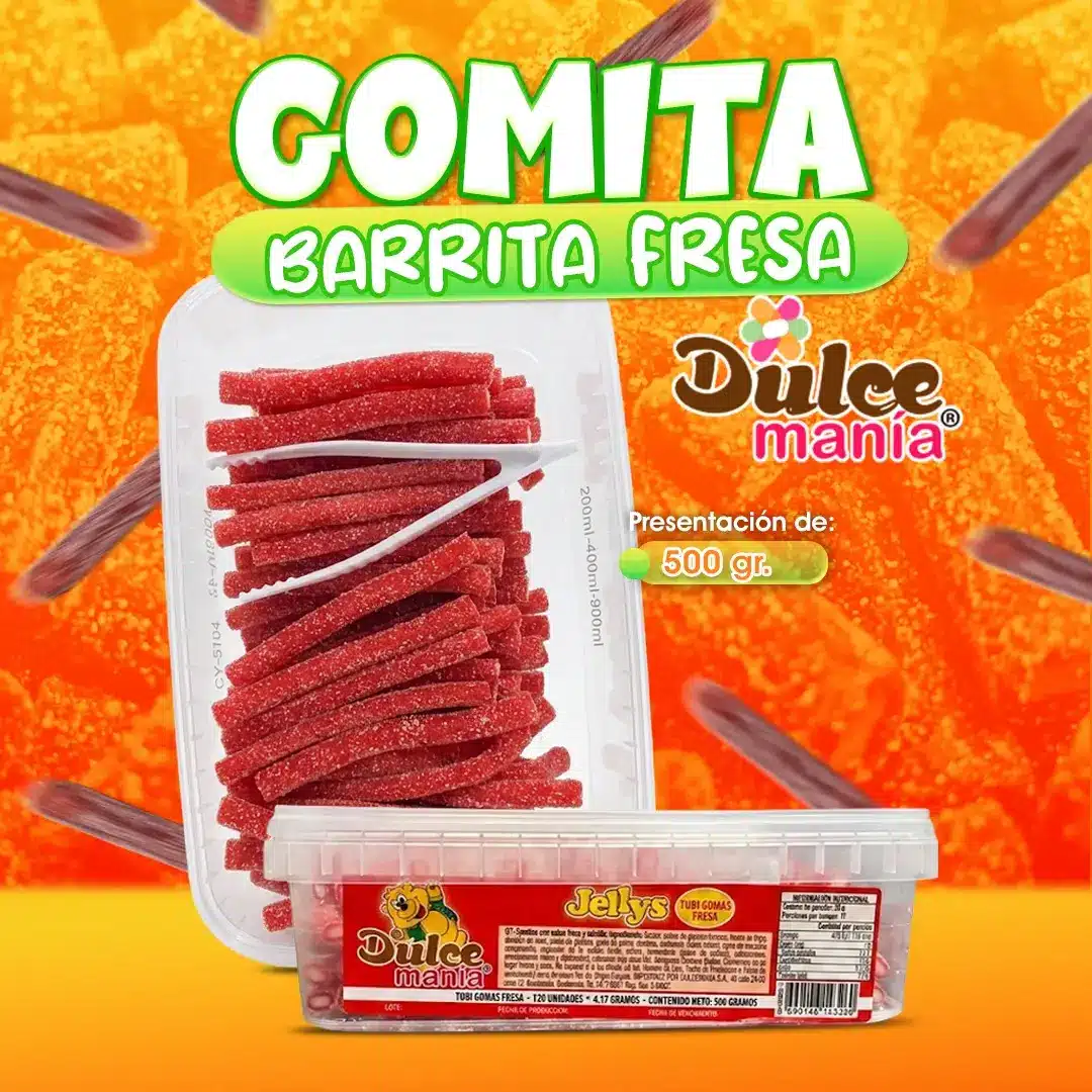 Las Gomitas Barrita fresa Dulce Manía de 500 gramos