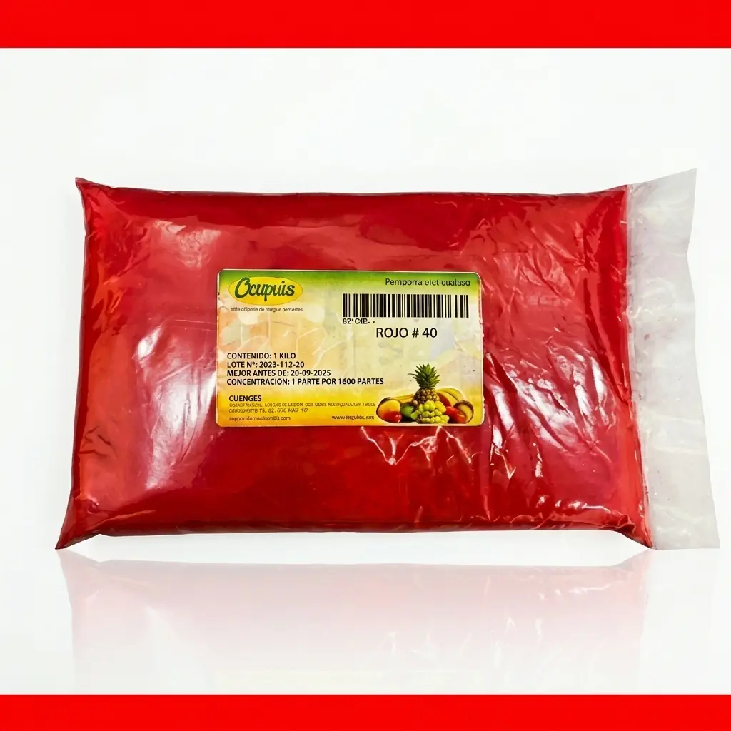 Color alimenticio rojo 40 para repostería y alimentos.