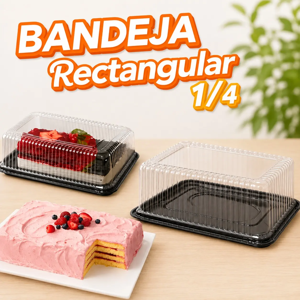 Bandeja rectangular 1/4 de plancha para alimentos