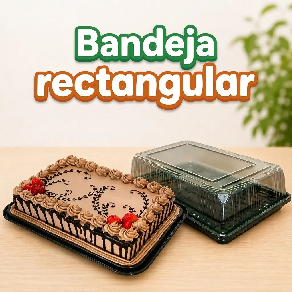 Bandeja rectangular de plancha para alimentos