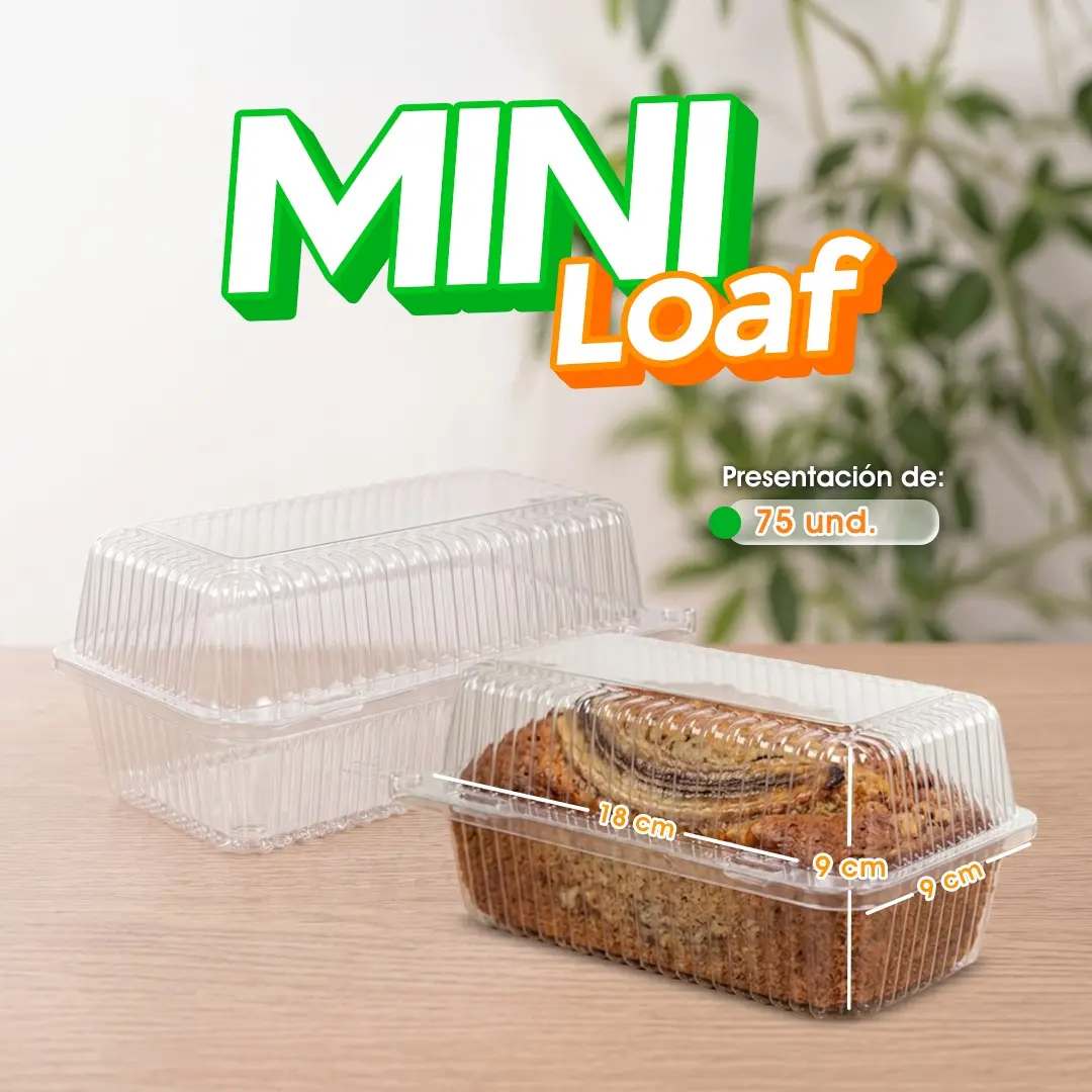 Bandeja transparente Mini Loaf para galletas y repostería.