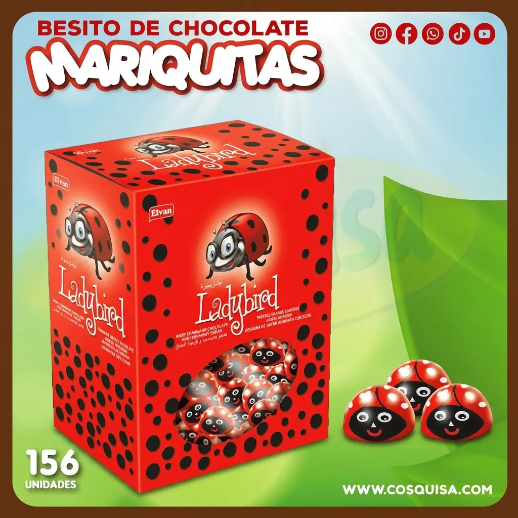 Caja de besitos de chocolate Mariquitas