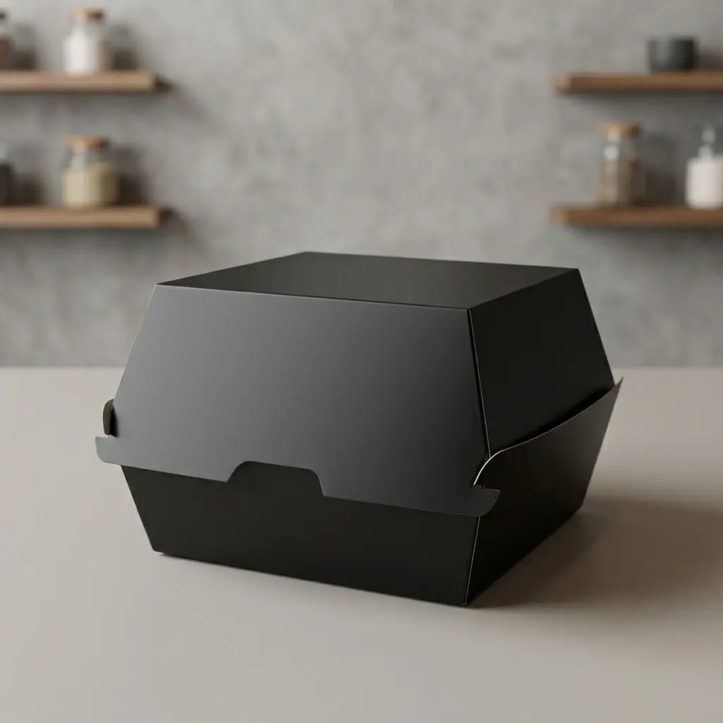 Caja negra para hamburguesa y comida para llevar