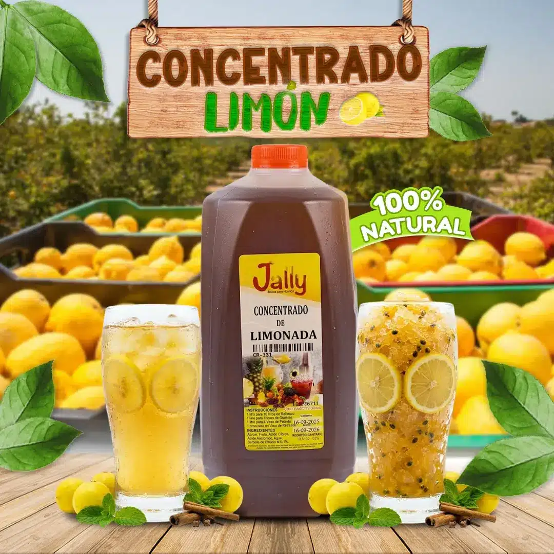 Concentrado de Limonada para preparar bebidas, granitas, paletas y helados con intenso sabor tropical