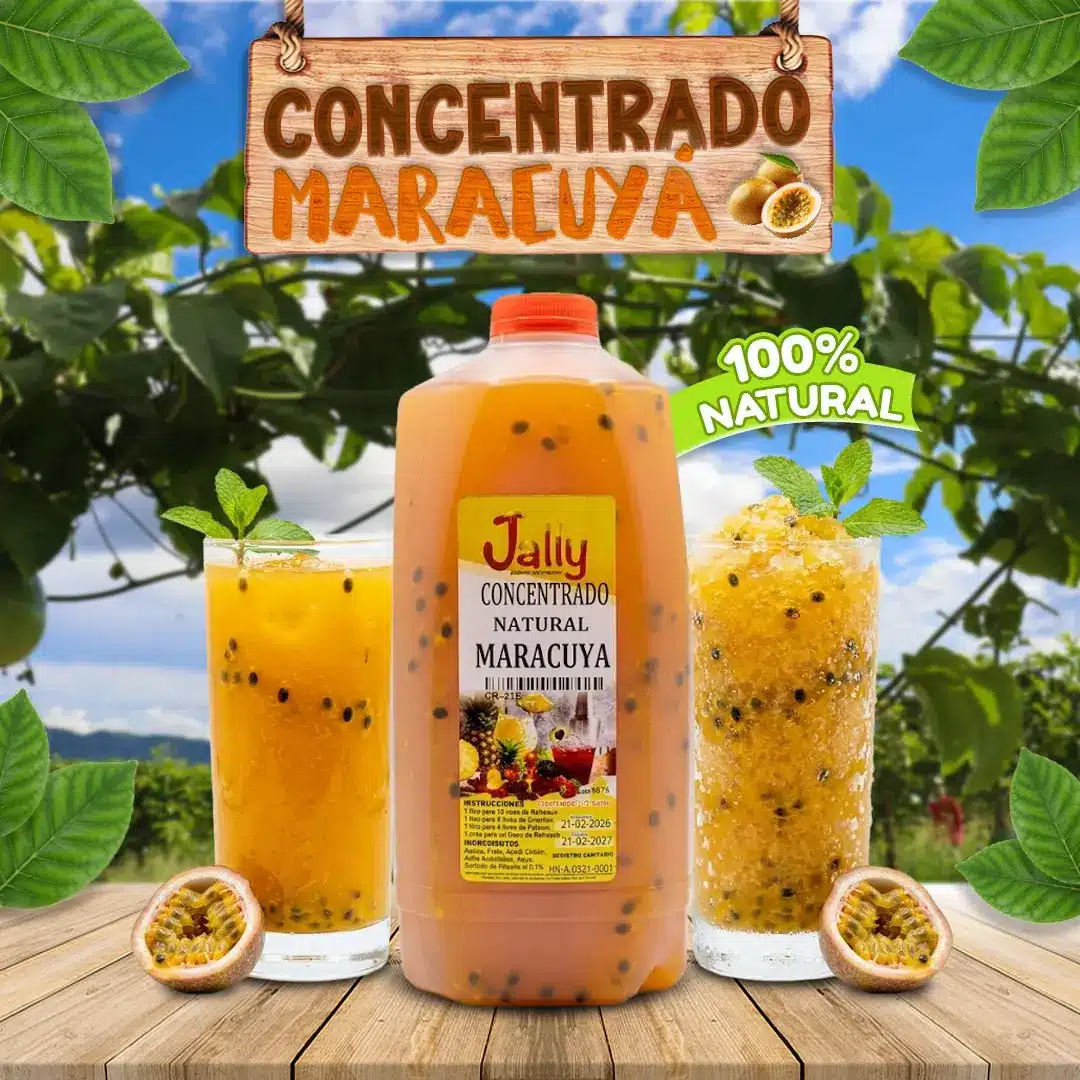 Concentrado de Maracuya para preparar bebidas, granitas, paletas y helados con intenso sabor tropical
