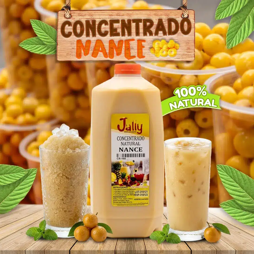 Concentrado de Nance para preparar bebidas, granitas, paletas y helados con intenso sabor tropical