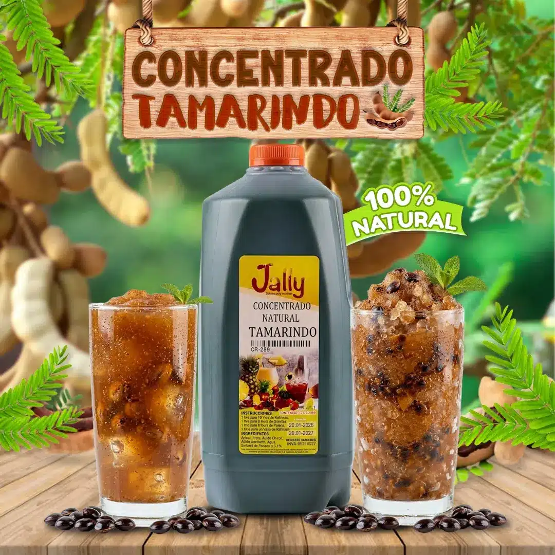 Concentrado de Tamarindo para preparar bebidas, granitas, paletas y helados con intenso sabor tropical