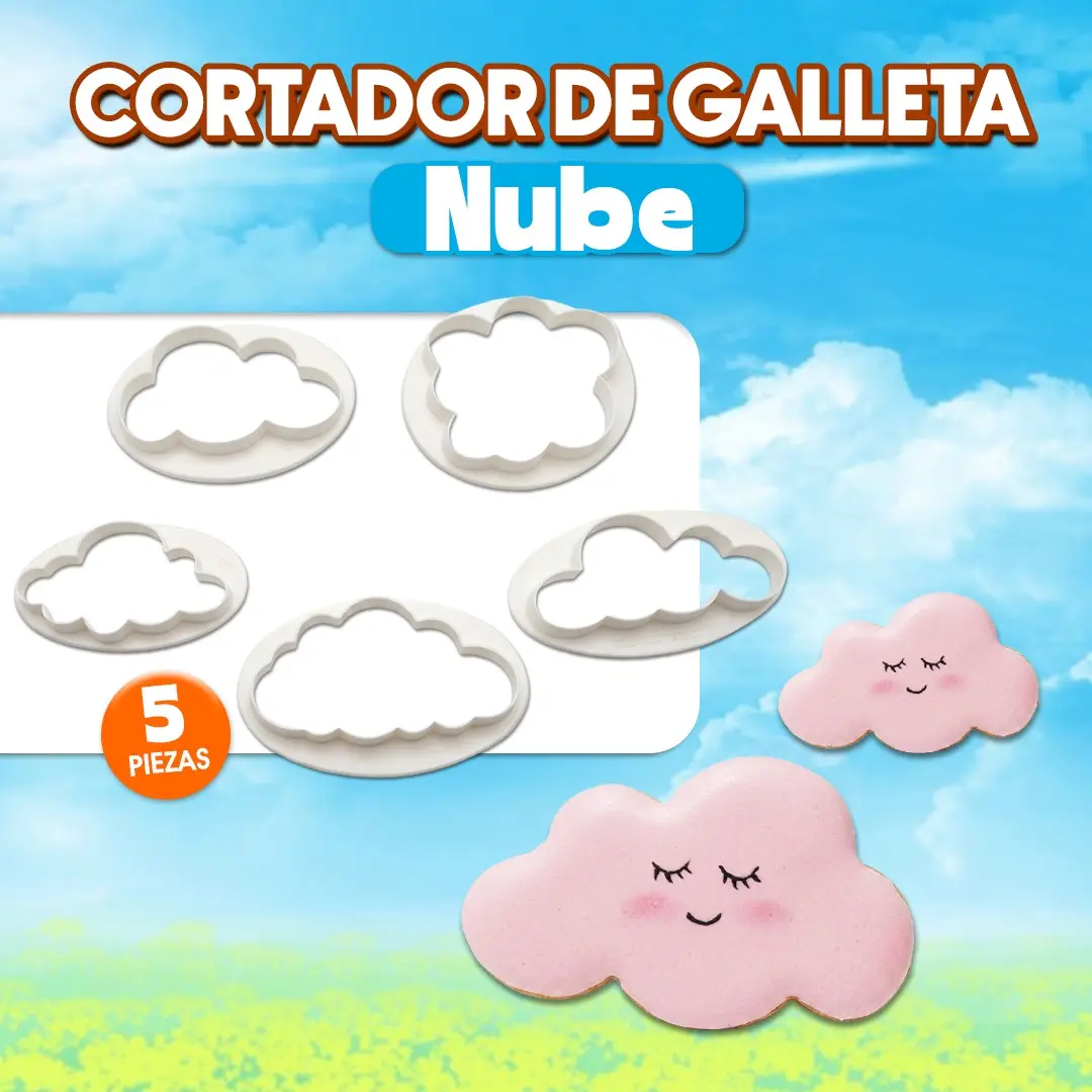 Cortador de galletas nube para repostería y fondant