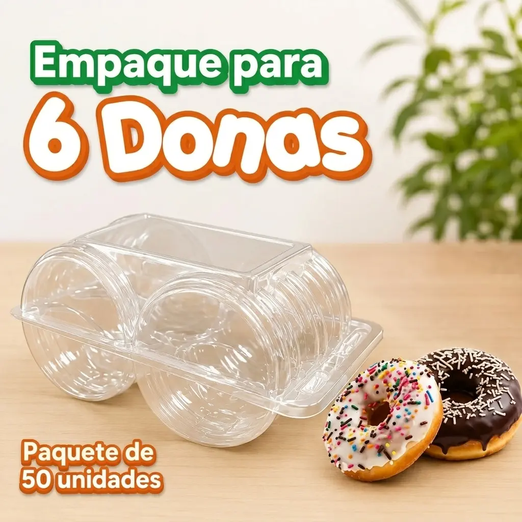 Empaque para 6 donas de repostería
