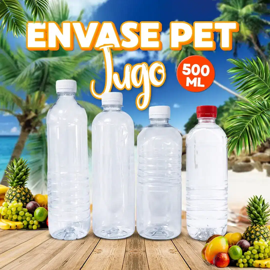 Botes de plástico de 500 ml en diferentes diseños para bebidas, disponibles en Cosquisa Honduras.