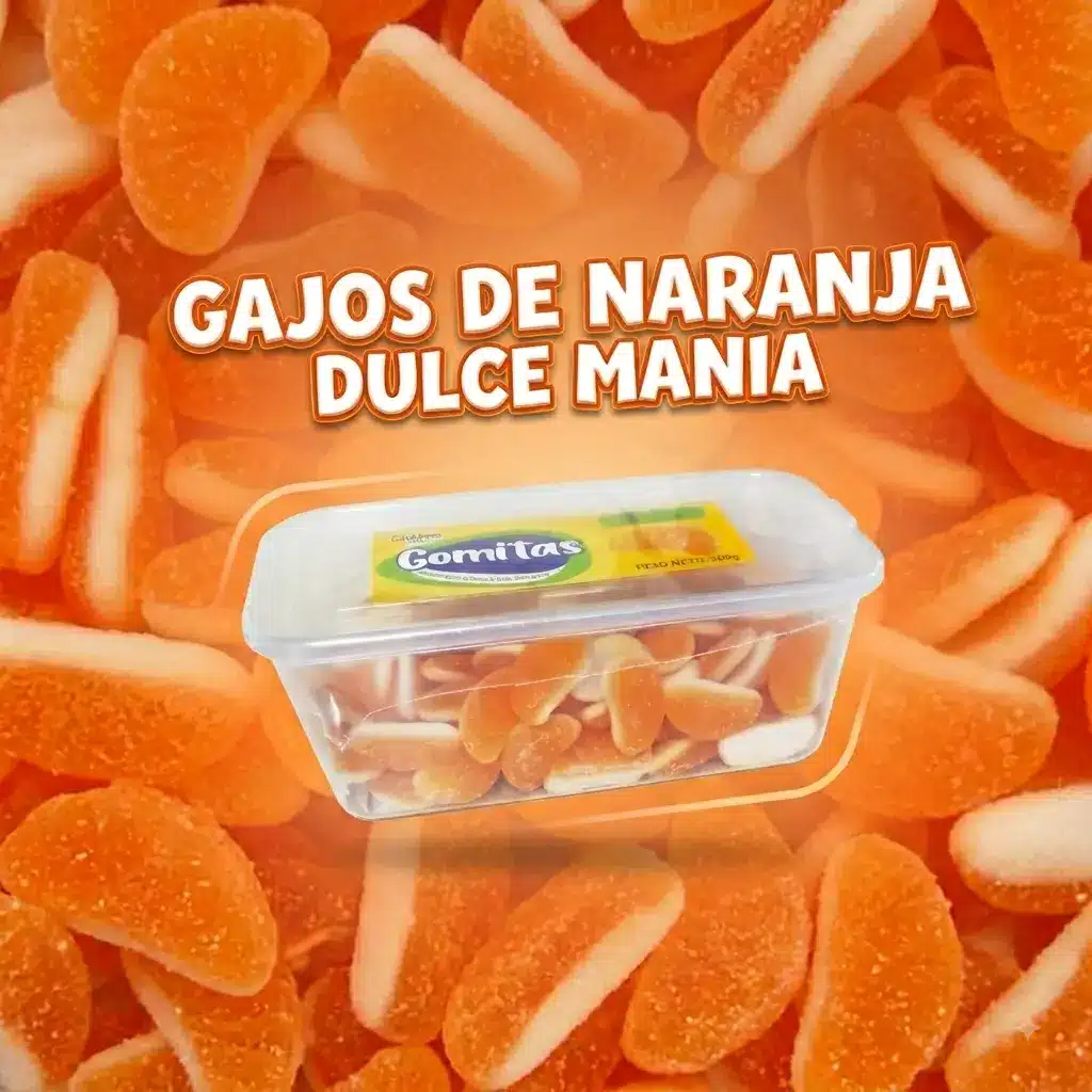 Gomita Gajos de Naranja Dulce Manía para venta en Honduras.