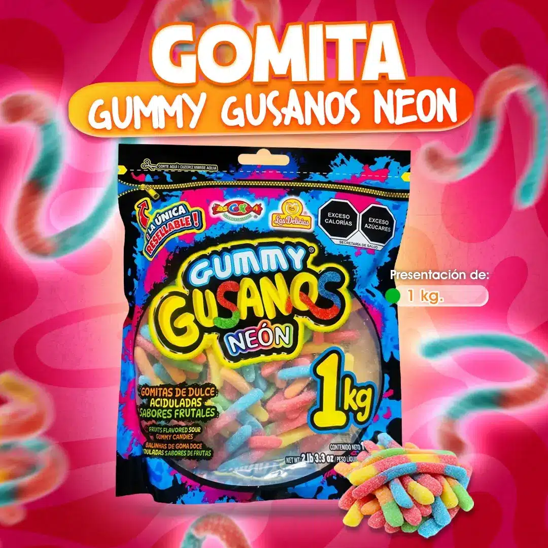 Gomita Gummy Gusanos Neon