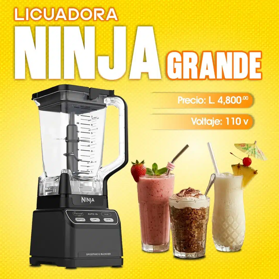 Licuadora Ninja grande de alta potencia para preparar frappés, smoothies, granitas y bebidas profesionales en negocios de alimentos y bebidas en Honduras.