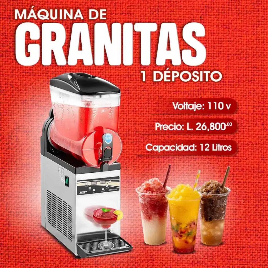 Máquina de granita de 12 litros con 1 depósito para preparar bebidas frozen y granizadas comerciales