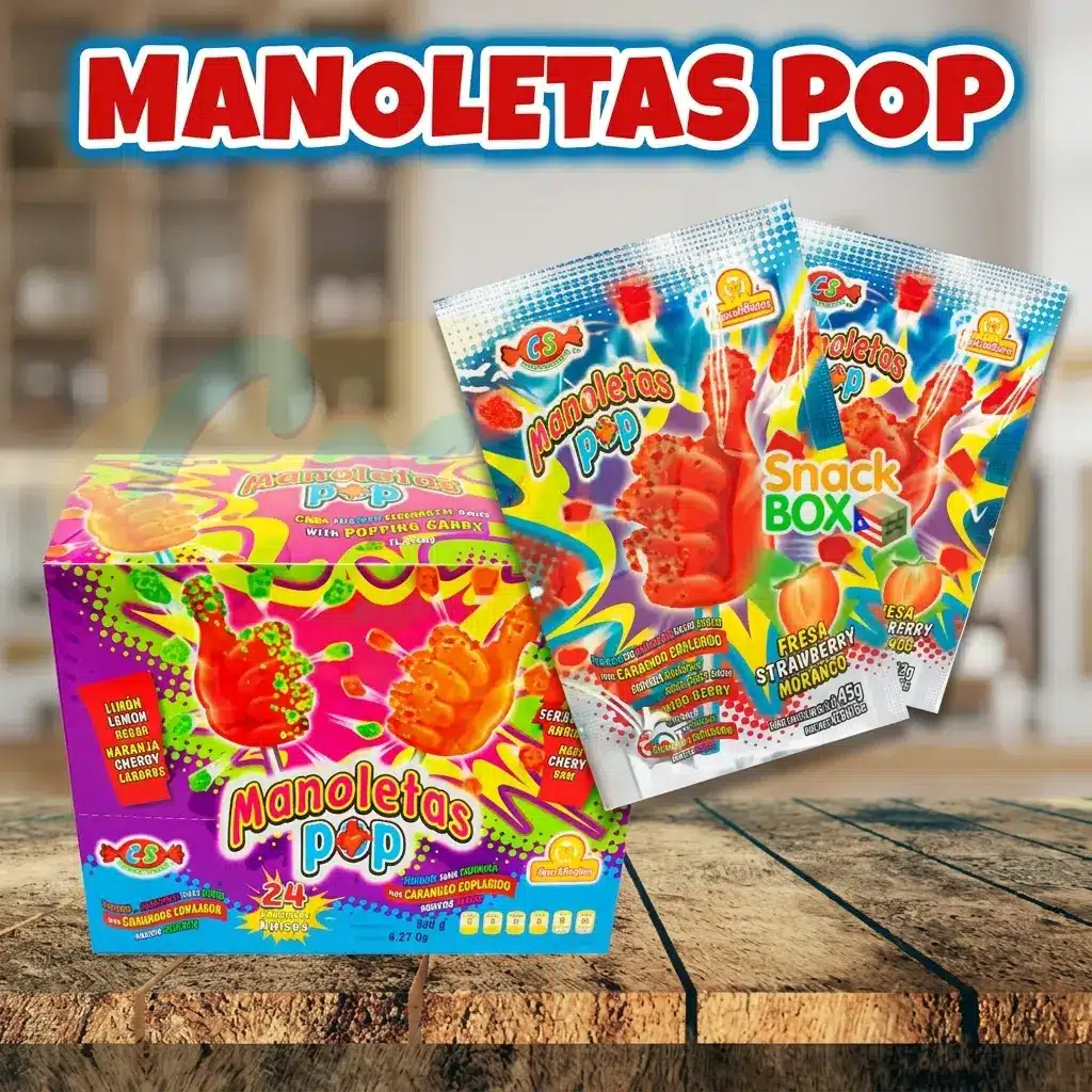 Caja de paletas Manoletas de 24 unidades. Encuentra todo tipo de dulce en Cosquisa.