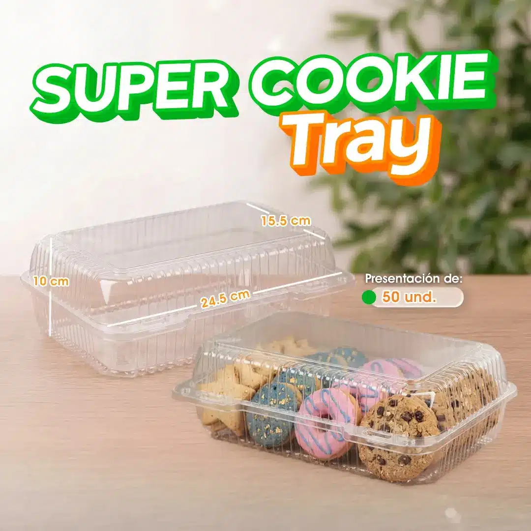 Bandeja transparente Super Cookie Tray para galletas y repostería