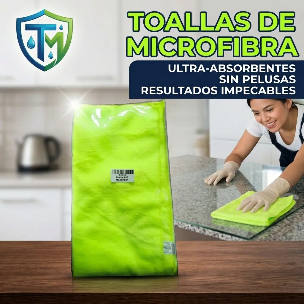 Toallas de microfibra para limpieza y uso doméstico