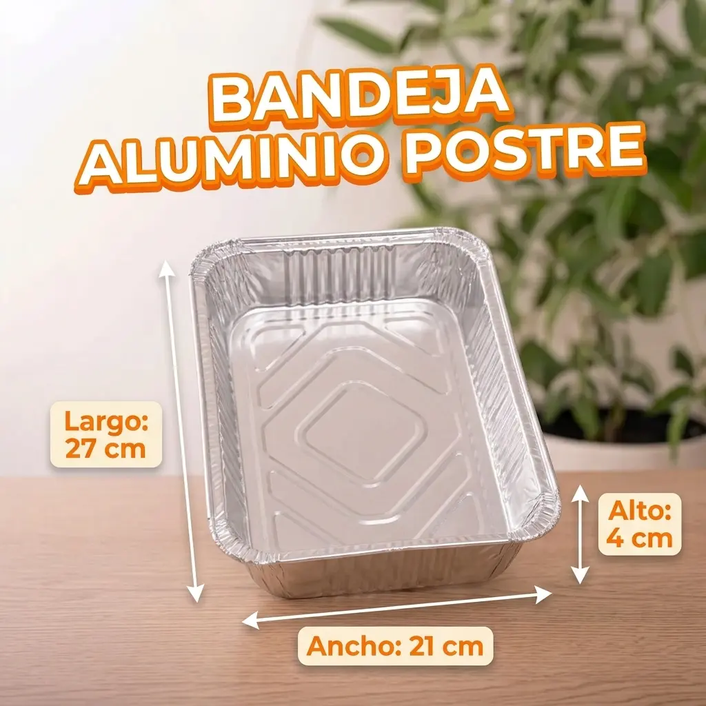Bandeja de aluminio para postres y repostería.