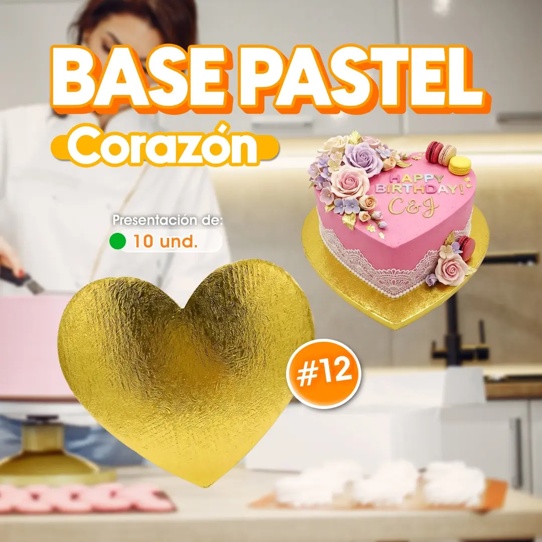 Base de pastel en forma de corazón para repostería