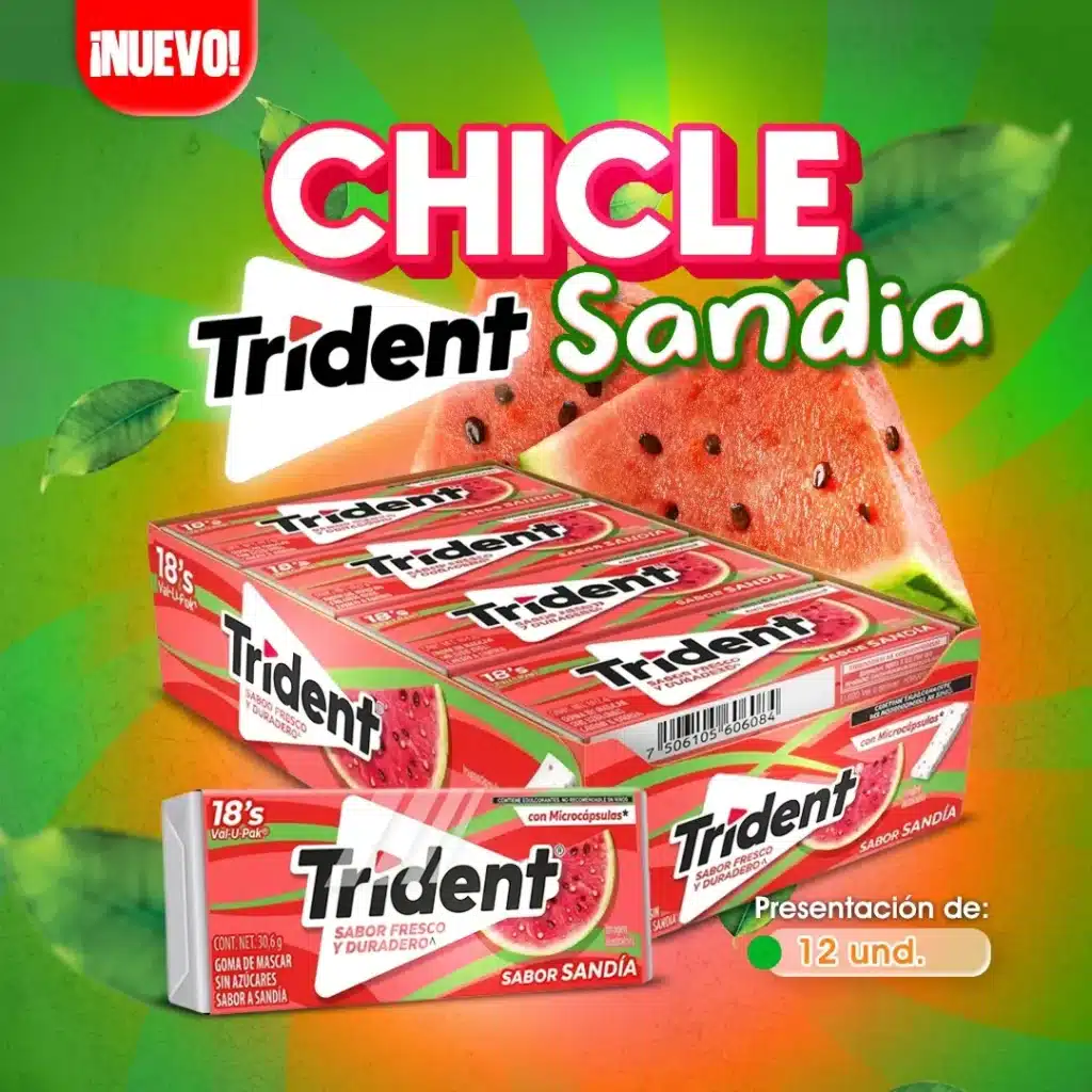 Chicle Trident sabor sandía en Honduras |Cosquisa