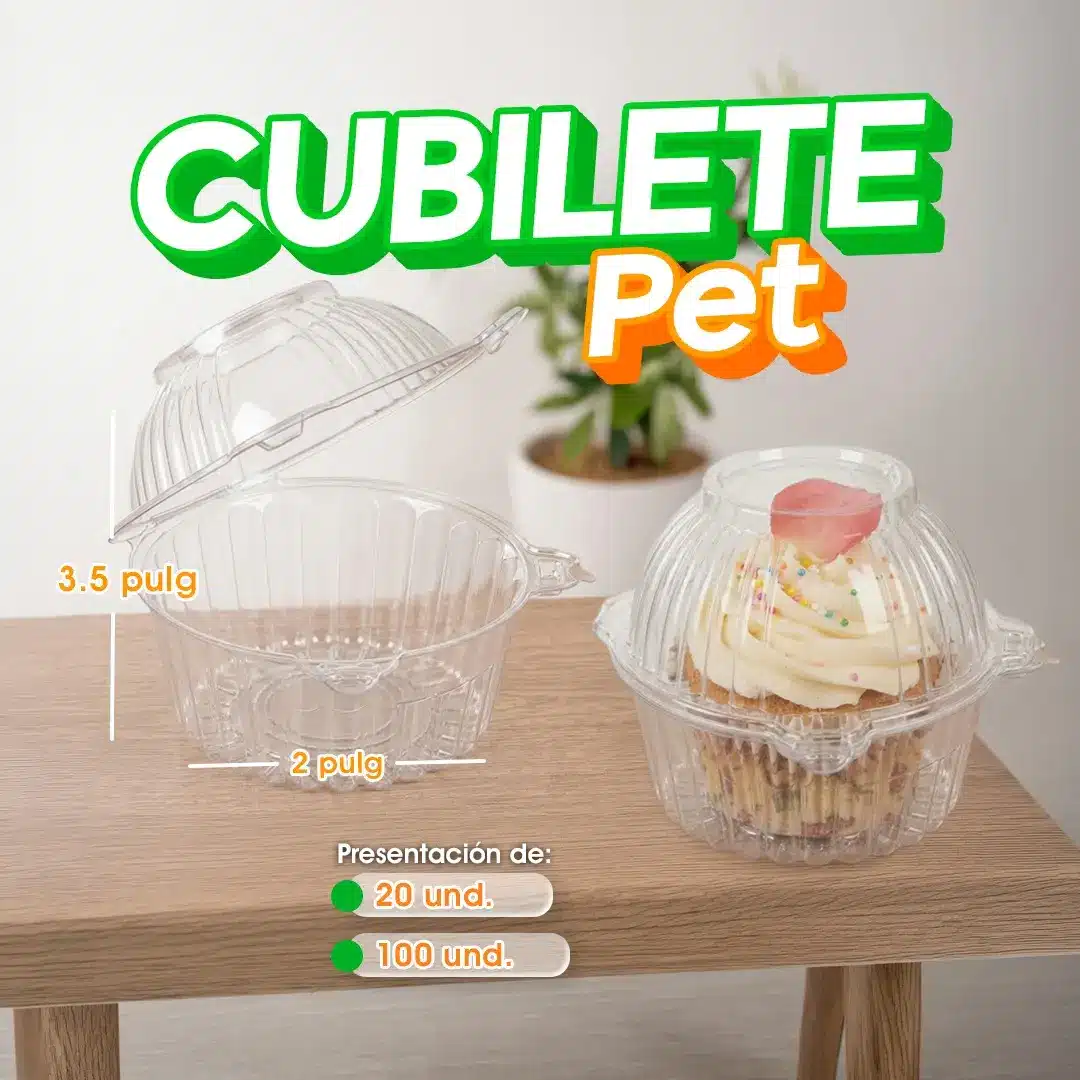 Cubilete pet para un cupcake