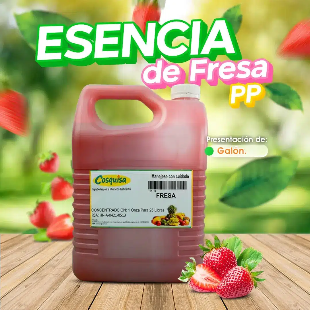 Galón de esencia de fresa PP para elaborar panaderia