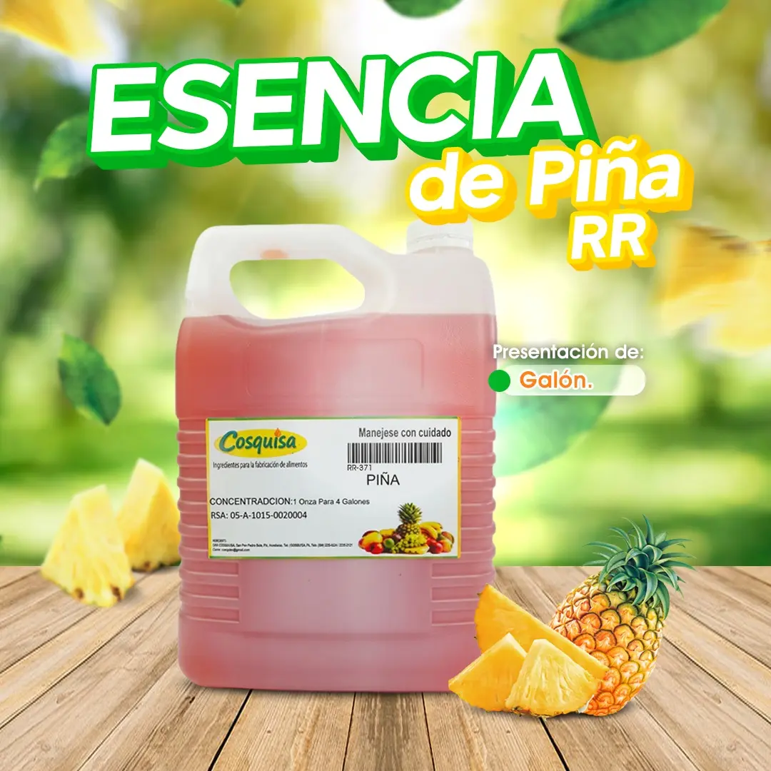 Galón de esencia de piña RR para elaborar juguitos/refrescos