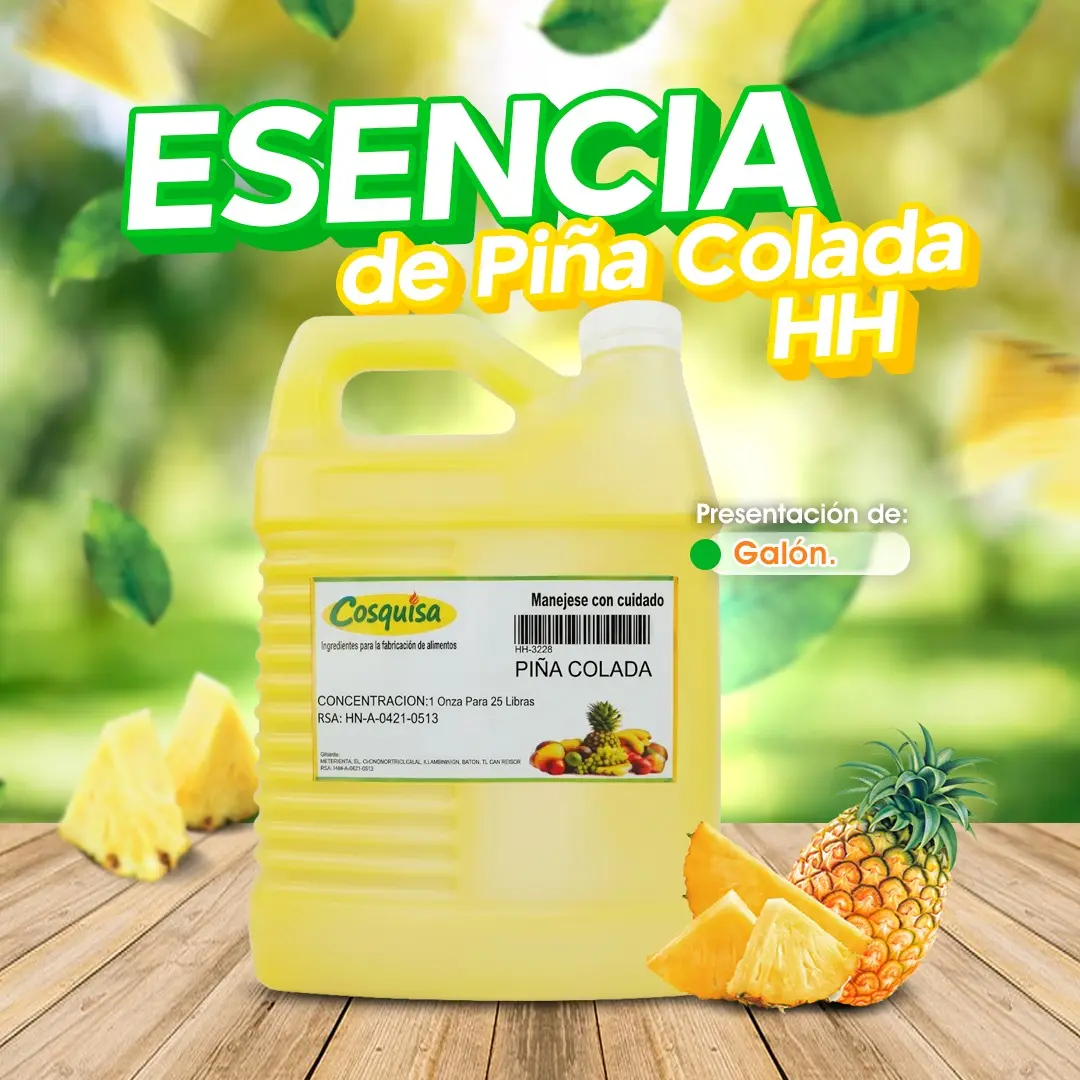 Galón de esencia de Piña Colada HH para elaborar helados