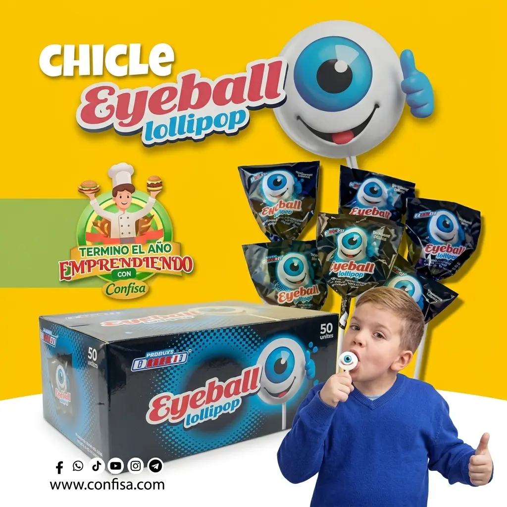 Bombón Eyeball Lollipop de dulce