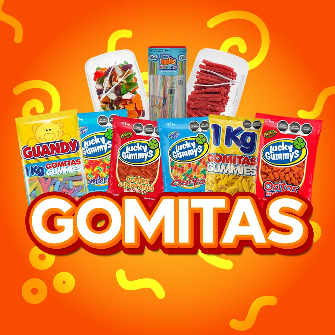 Gomitas dulces y ácidas de diferentes sabores y colores.
