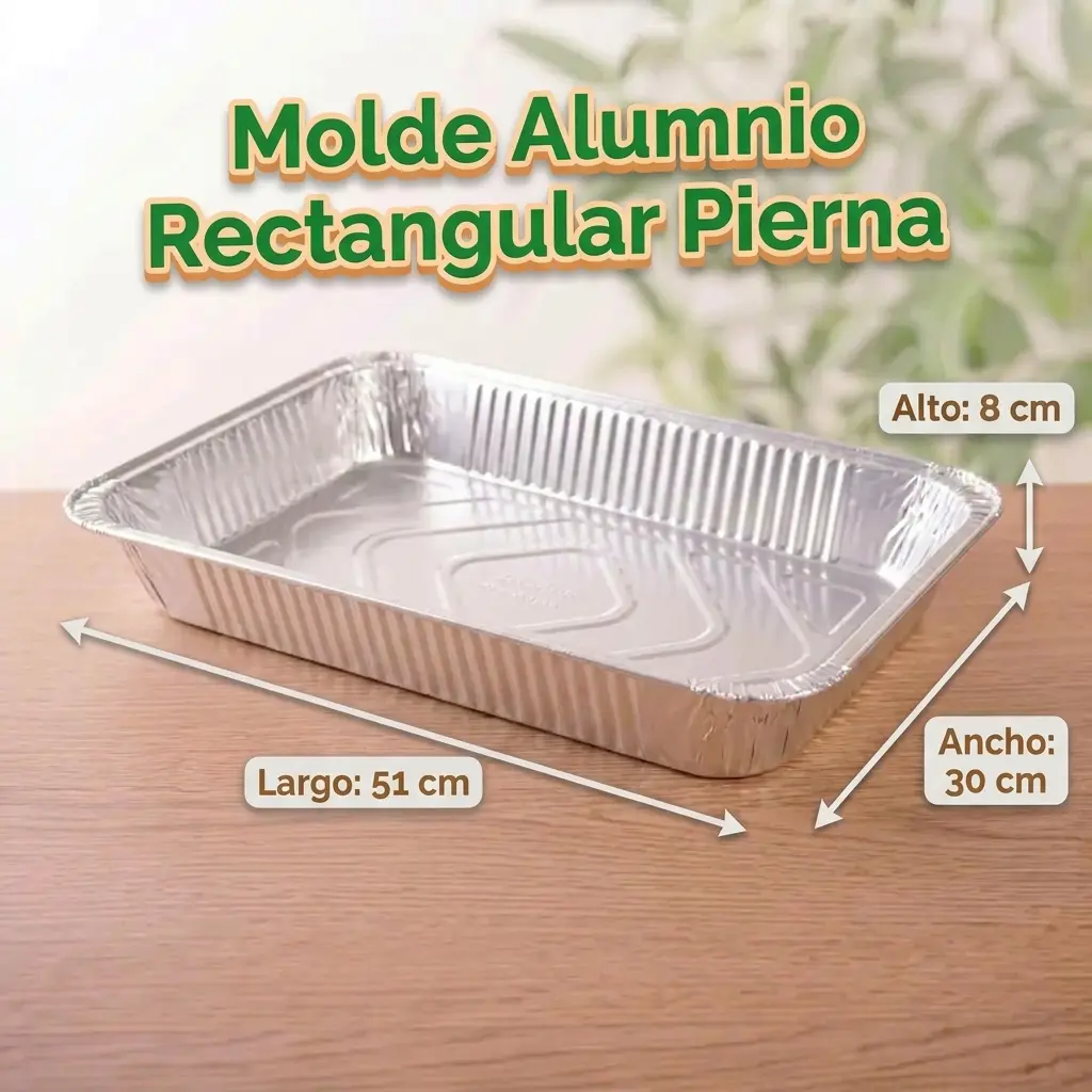 Molde de aluminio rectangular para hornear