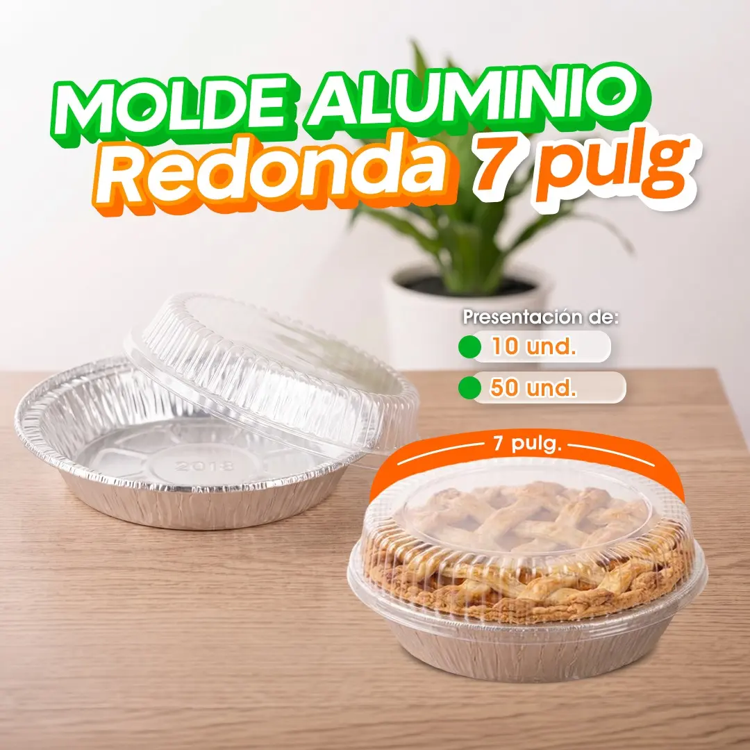 Molde de aluminio redondo número 7 para repostería y pasteles