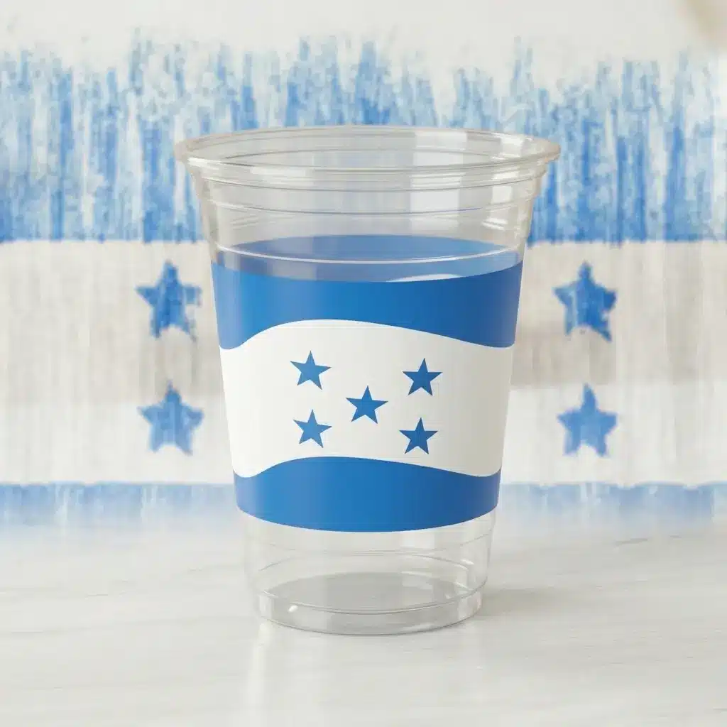 Vaso PET de 12 onzas con bandera de Honduras