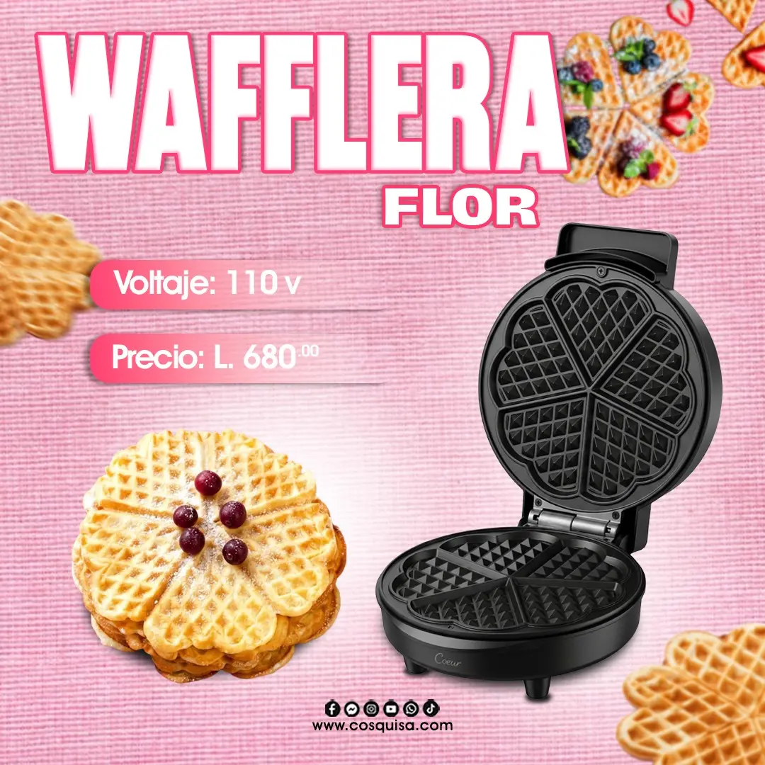 Wafflera flor para preparar waffles con forma de flor – Cosquisa Honduras