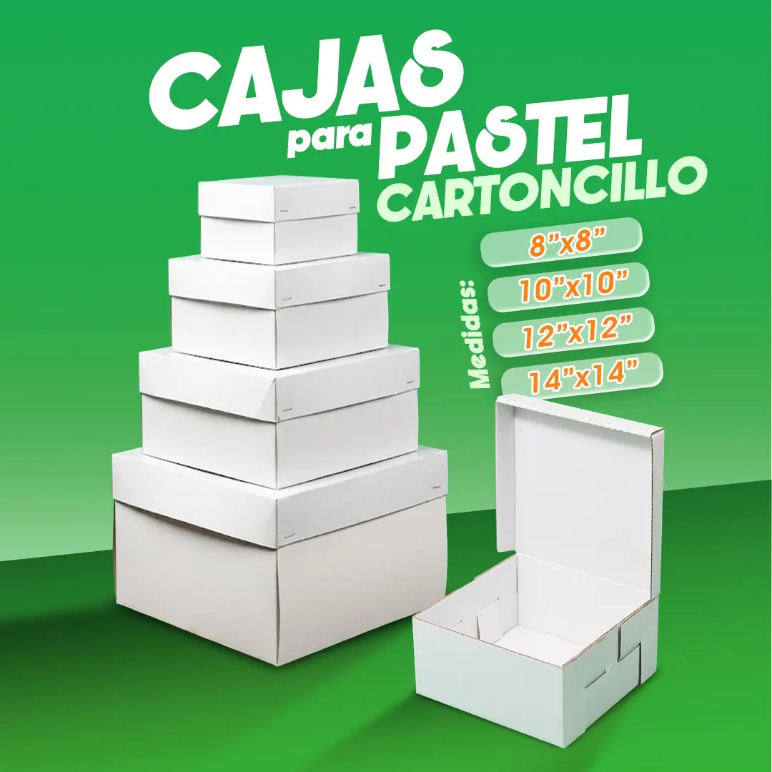 Cajas para pastel de cartoncillo en diferentes tamaños | Cosquisa