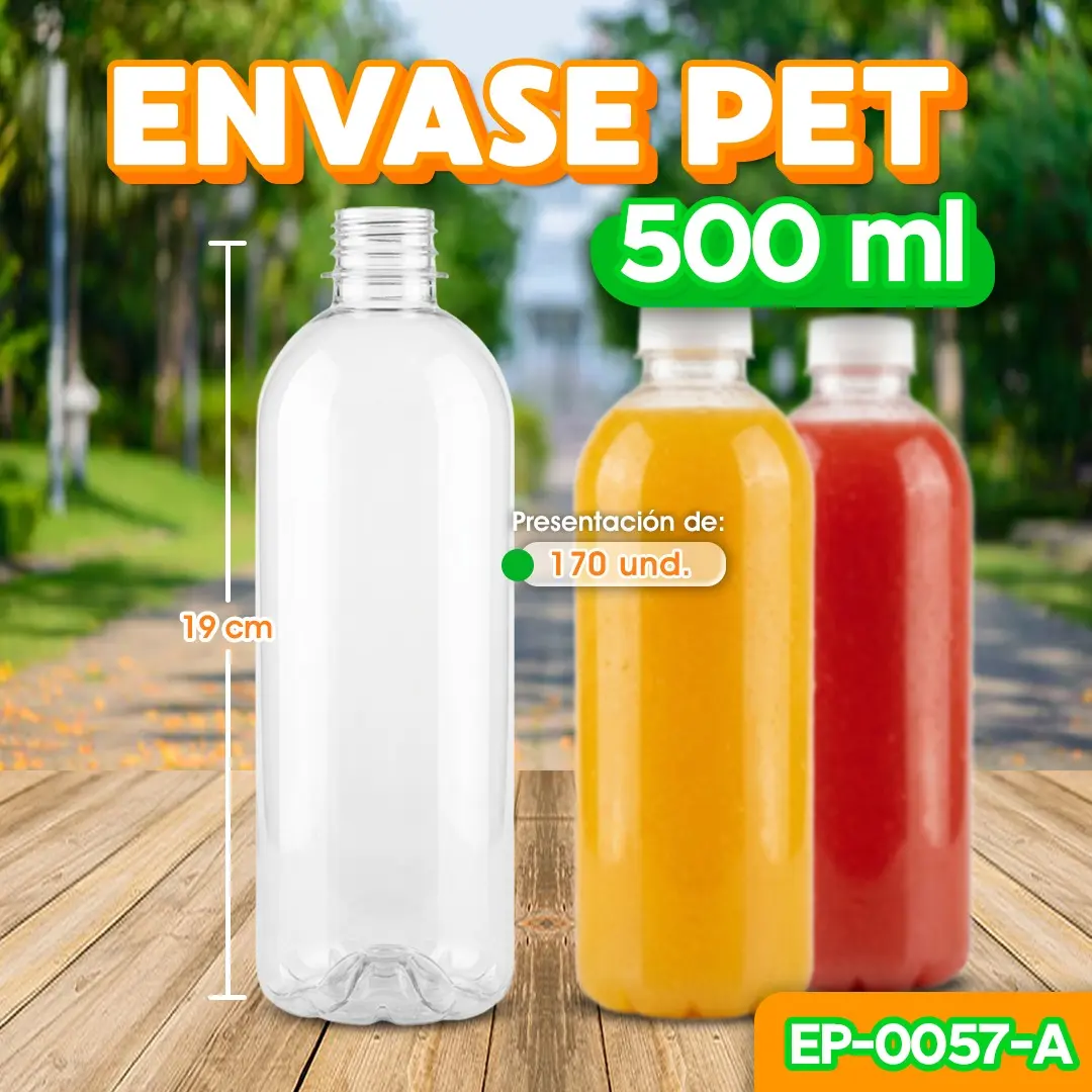 Envase plástico PET de 500 ml para bebidas y jugos en Honduras | Cosquisa