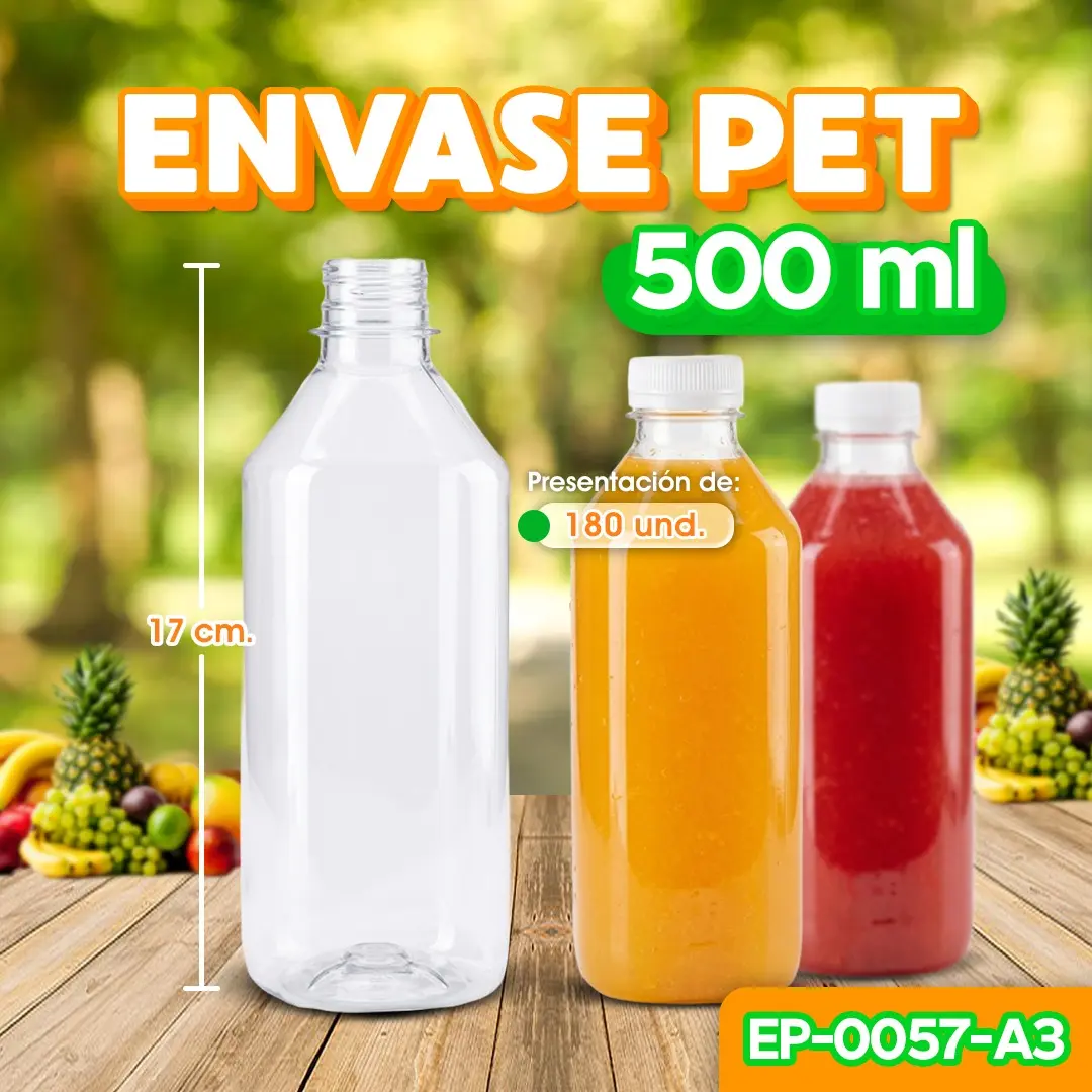 Envase plástico PET de 500 ml para bebidas y jugos en Honduras | Cosquisa