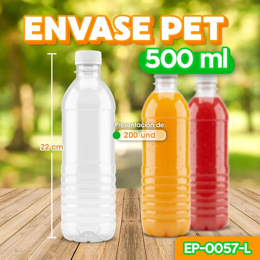 Envase plástico PET de 500 ml para bebidas y jugos en Honduras | Cosquisa