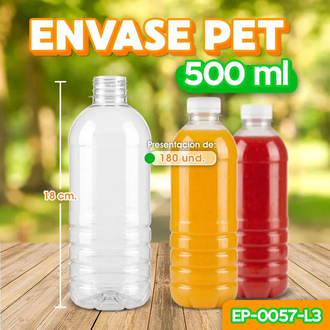 Envase plástico PET de 500 ml para bebidas y jugos en Honduras | Cosquisa