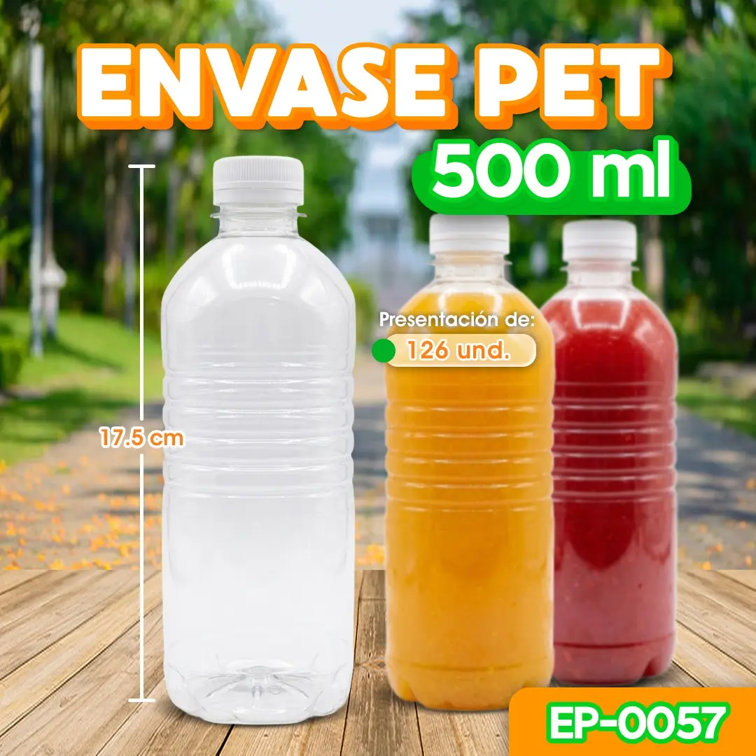 Envase plástico PET de 500 ml para bebidas y jugos en Honduras | Cosquisa
