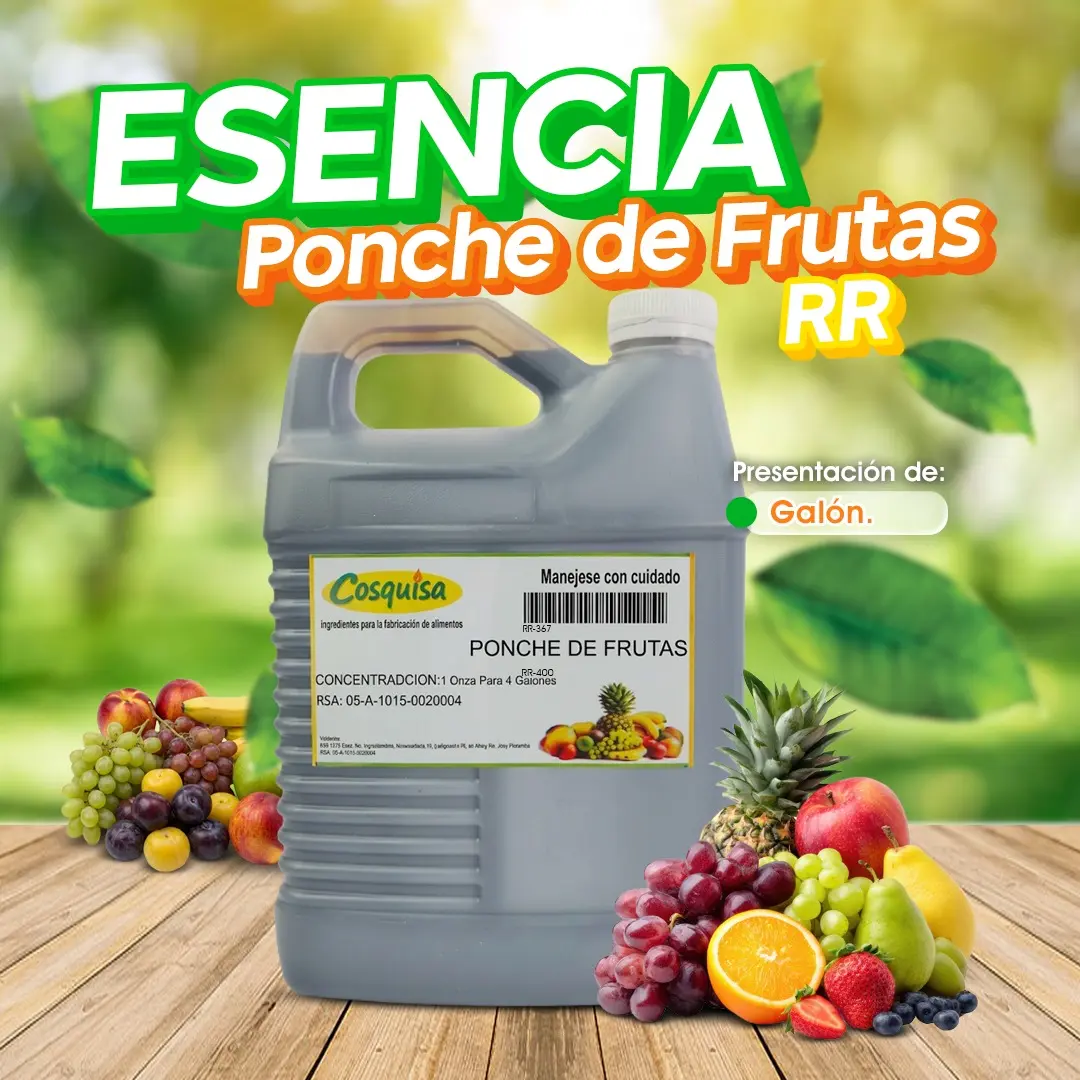 Esencia de ponche de frutas en galón | Cosquisa.