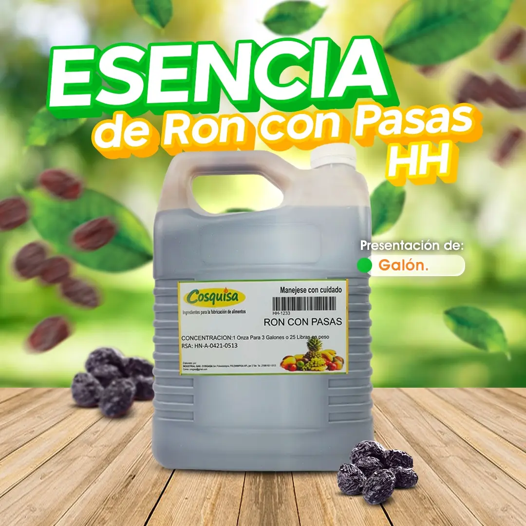 Esencia de ron con pasas HH para heladería | Cosquisa