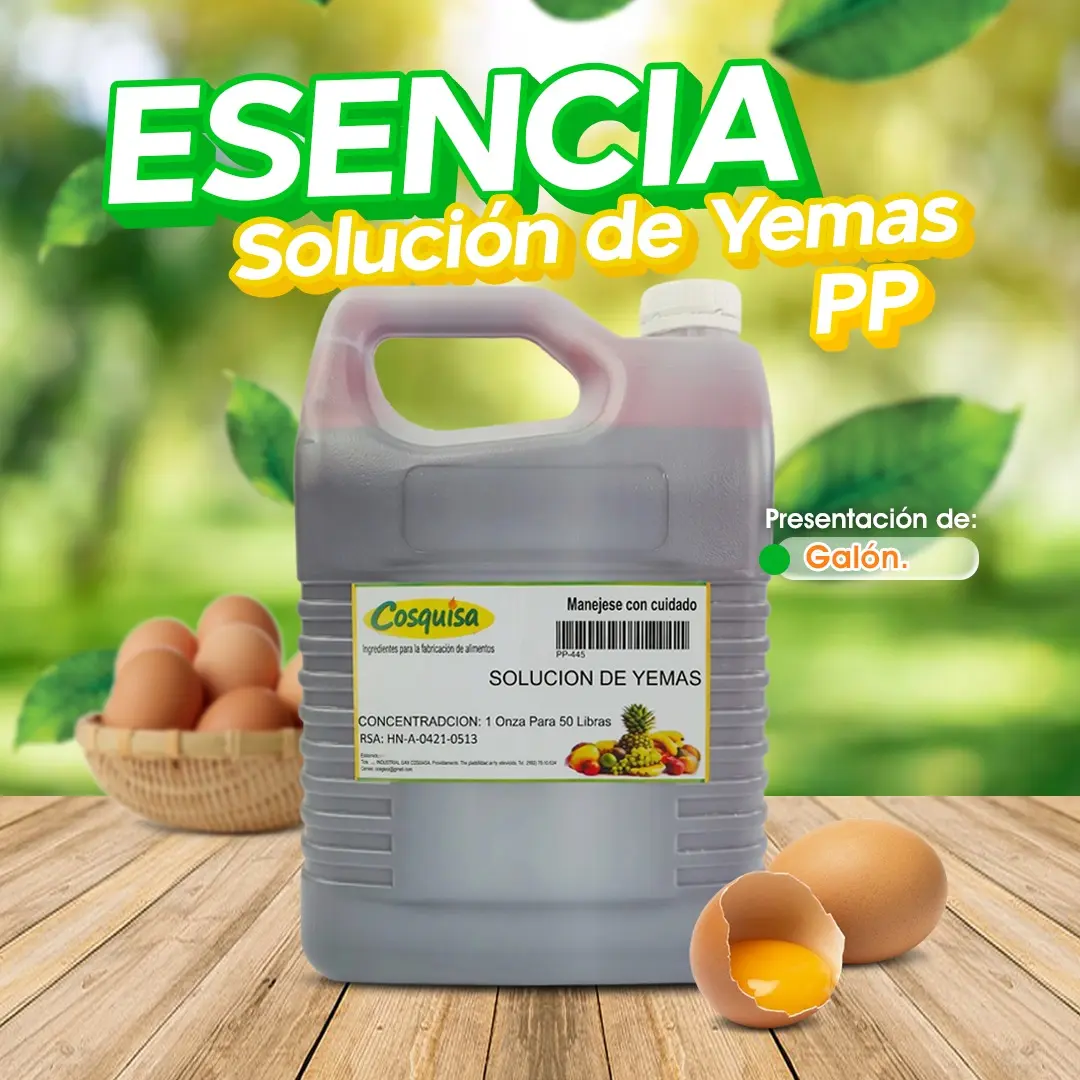Esencia solución de yemas PP para panadería | Cosquisa